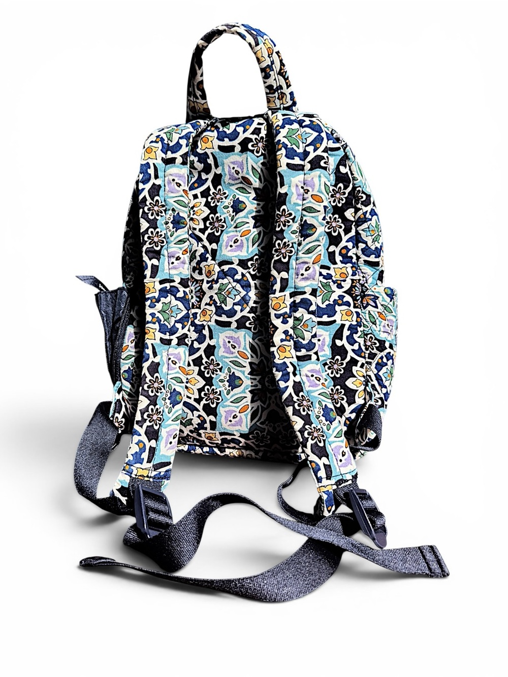 Vera Bradley Essential Compact Backpack Lisbon Medallion Cool - Picture 3 of 11